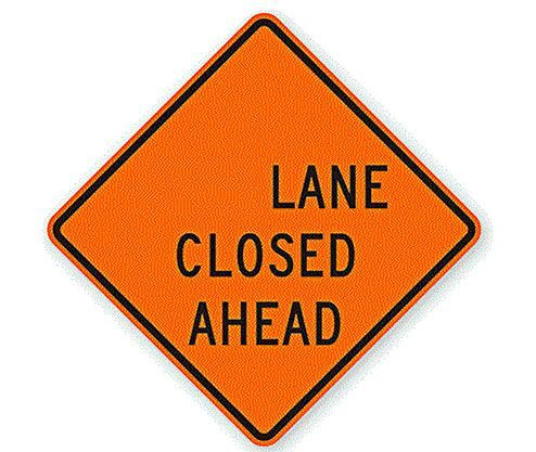 Custom "Lane Closed Ahead" 36" Traffic Sign