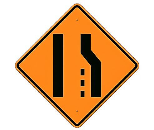 Right Lane Reduction 48 x 48 Symbol Sign