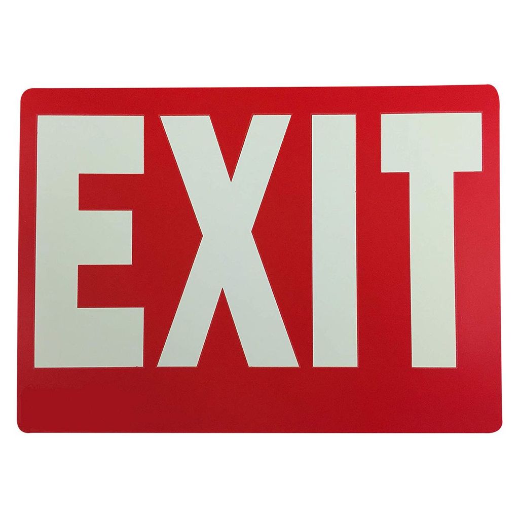 "Exit" Plastic Sign 12x9 Red/White
