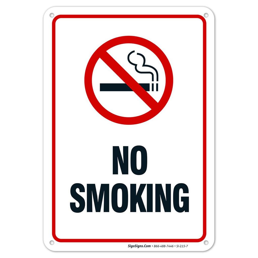 "No Smoking" Plastic Sign 12x4