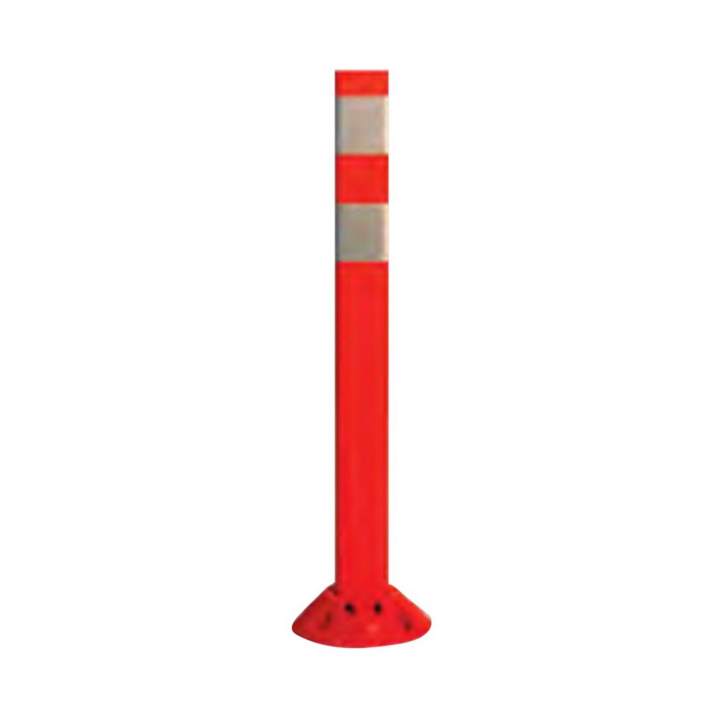 3" x 36" Orange Round Post W/ 2-3" HI White Reflective Wraps
