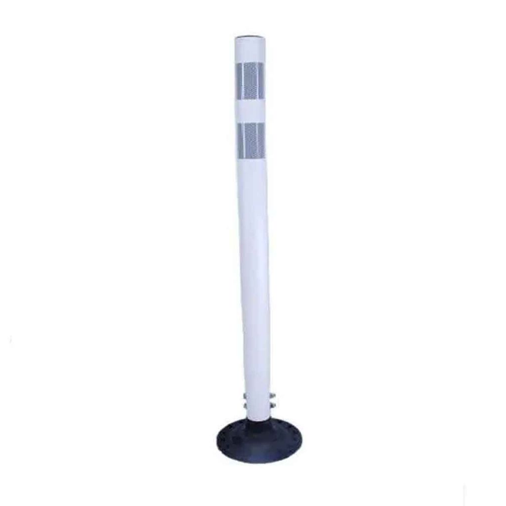 3" x 36" White Round Post W/ 2-3" HI White Reflective Wraps