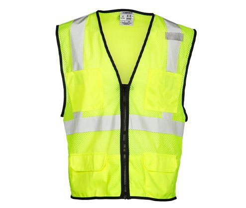 Class 2 6-Pocket Safety Vest with Reflective Strips