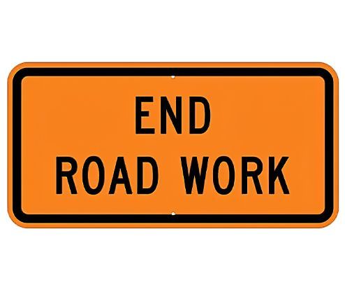 End Road Work 48 x 24 Traffic Sign 
