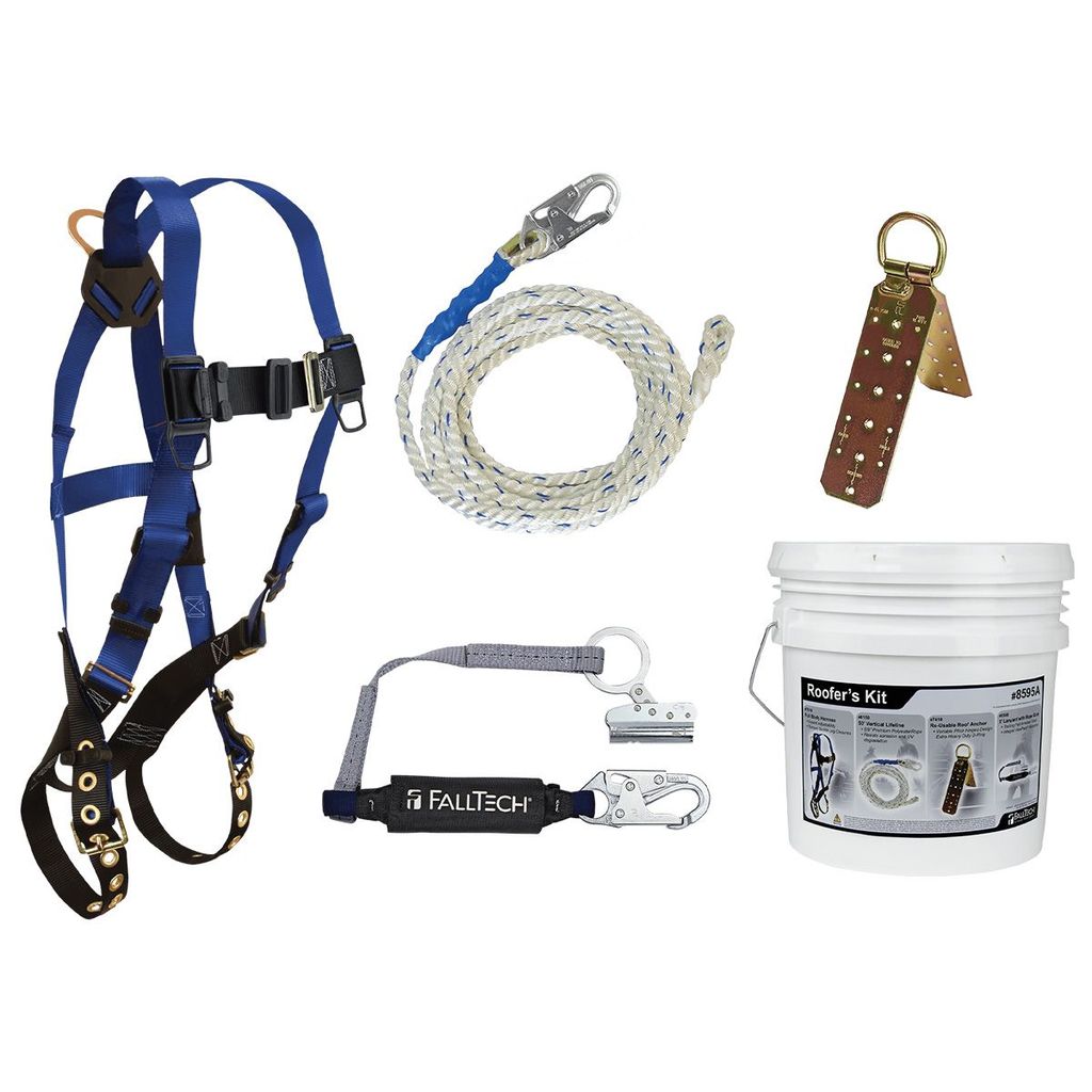 Roofer's Kit W/ Lifeline, Anchor, Harness & Lanyard
