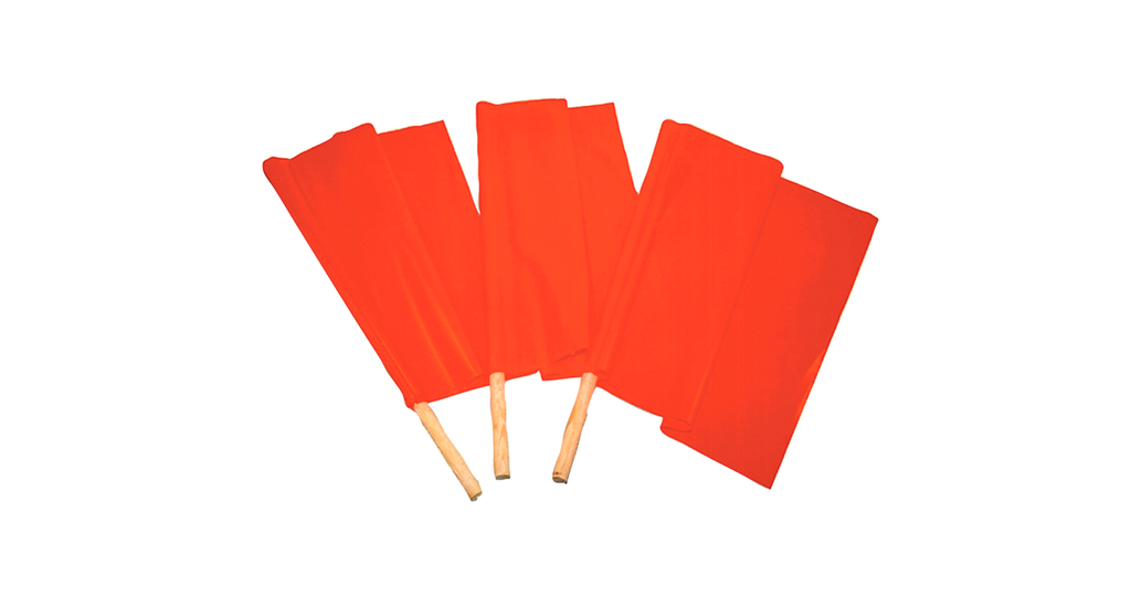 18" Warning Mesh Flag w/ black trim, 24" staff