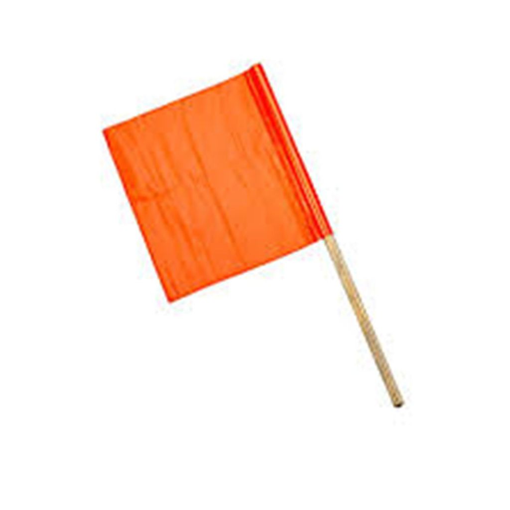 18" Reinforced Warning Flag w/ 24" staff