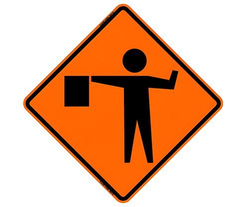 48 x 48 Flagger Symbol Roll-Up Sign
