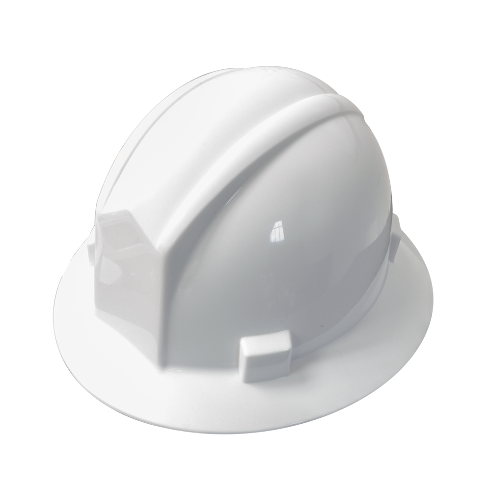 Full Brim Hard Hat W/ Ratchet, White