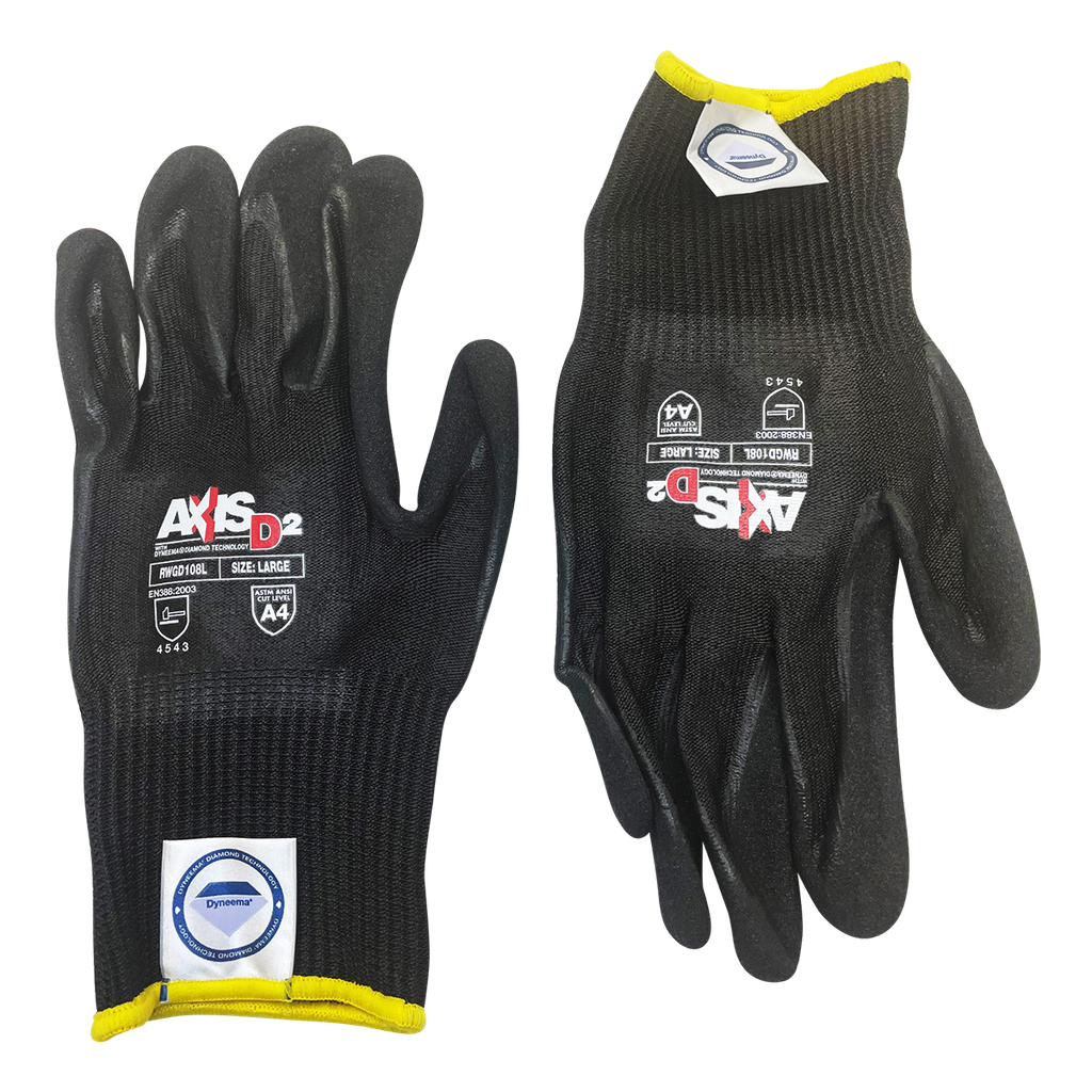 ANSI Cut Level 4 Black Dyneema Glove