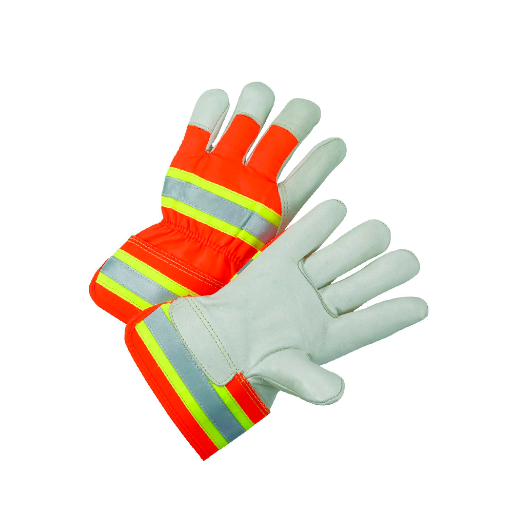 HI-VIS Split Leather Palm Glove, Orange