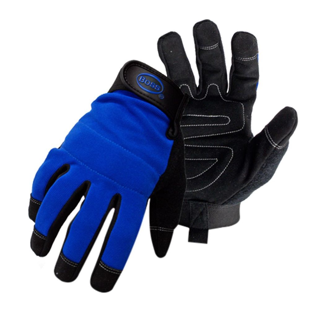 HI-Dex Leather Glove, Blk/Blue