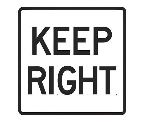 Keep Right Roll-Up Sign with Overlay