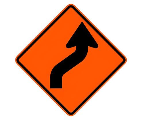 Lane Shift Right Arrow 48 x 48 Roll-Up Sign