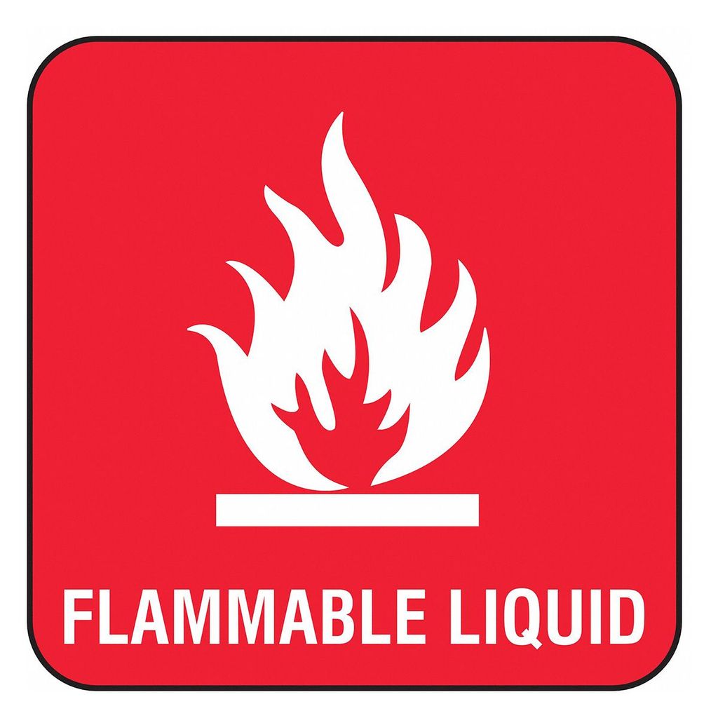 Flammable Decal Sign 11x11 Red/White