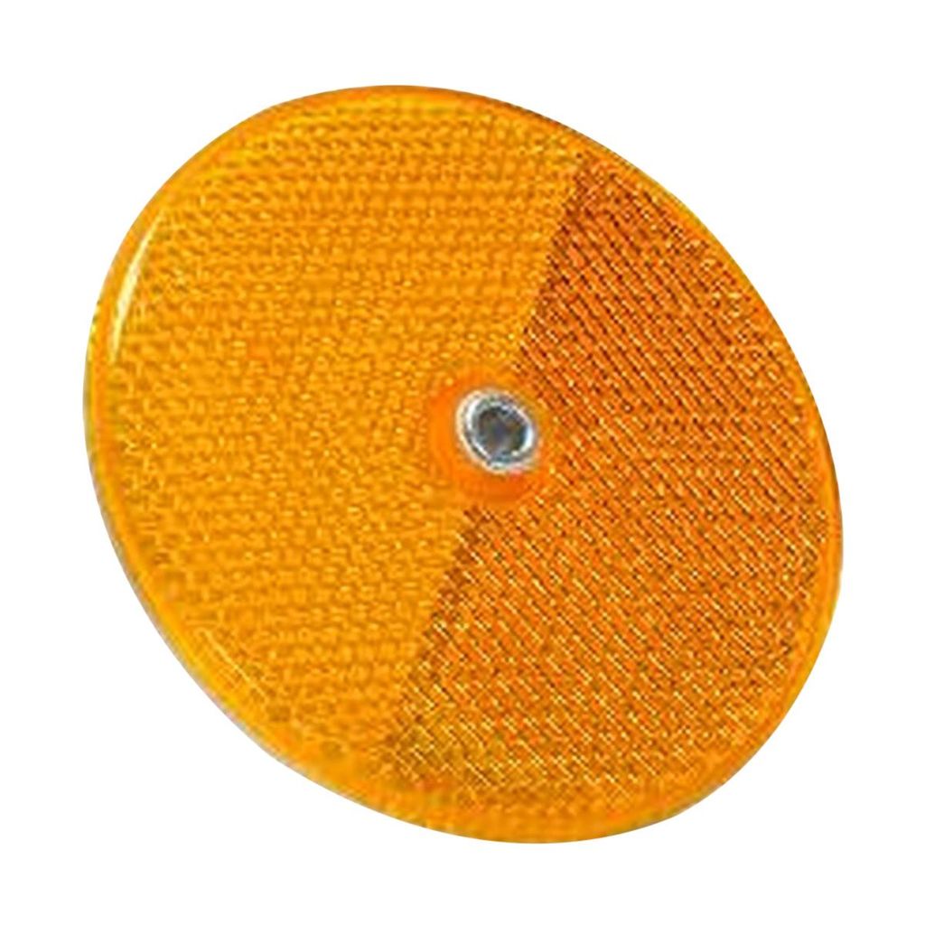 3-1/4" Amber Round Reflector W/ Alum Grommet