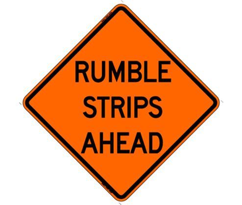Rumble Strips Ahead 48 x 48 Roll-Up Sign
