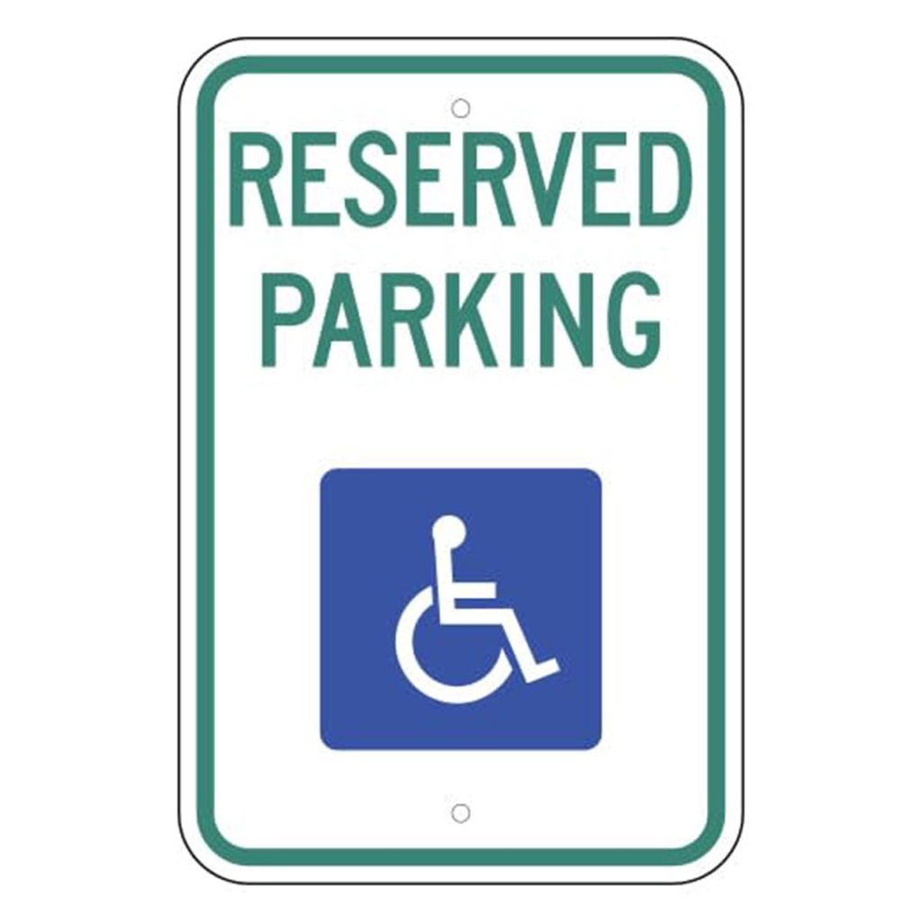 "Handicap Parking" Sign 12x24, .080 Alum W/B (Fairfax Co.) (30A-7)