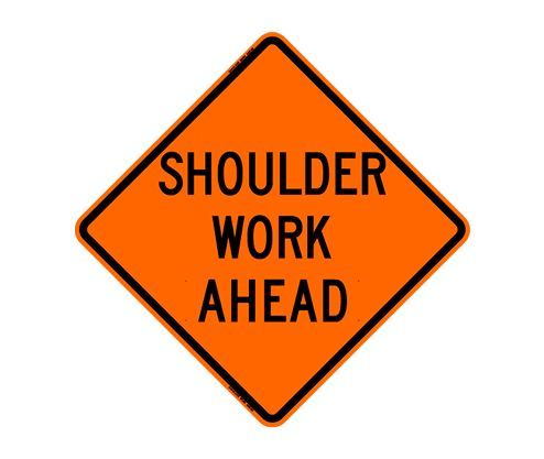 Shoulder Closed Roll-Up Sign with Overlay