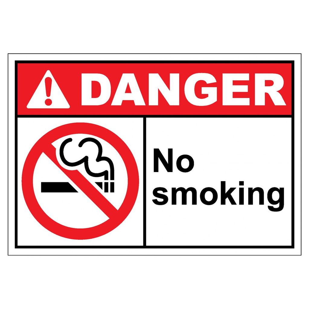 "Danger No Smoking" Sign 14x10, .040 Alum B&R/W