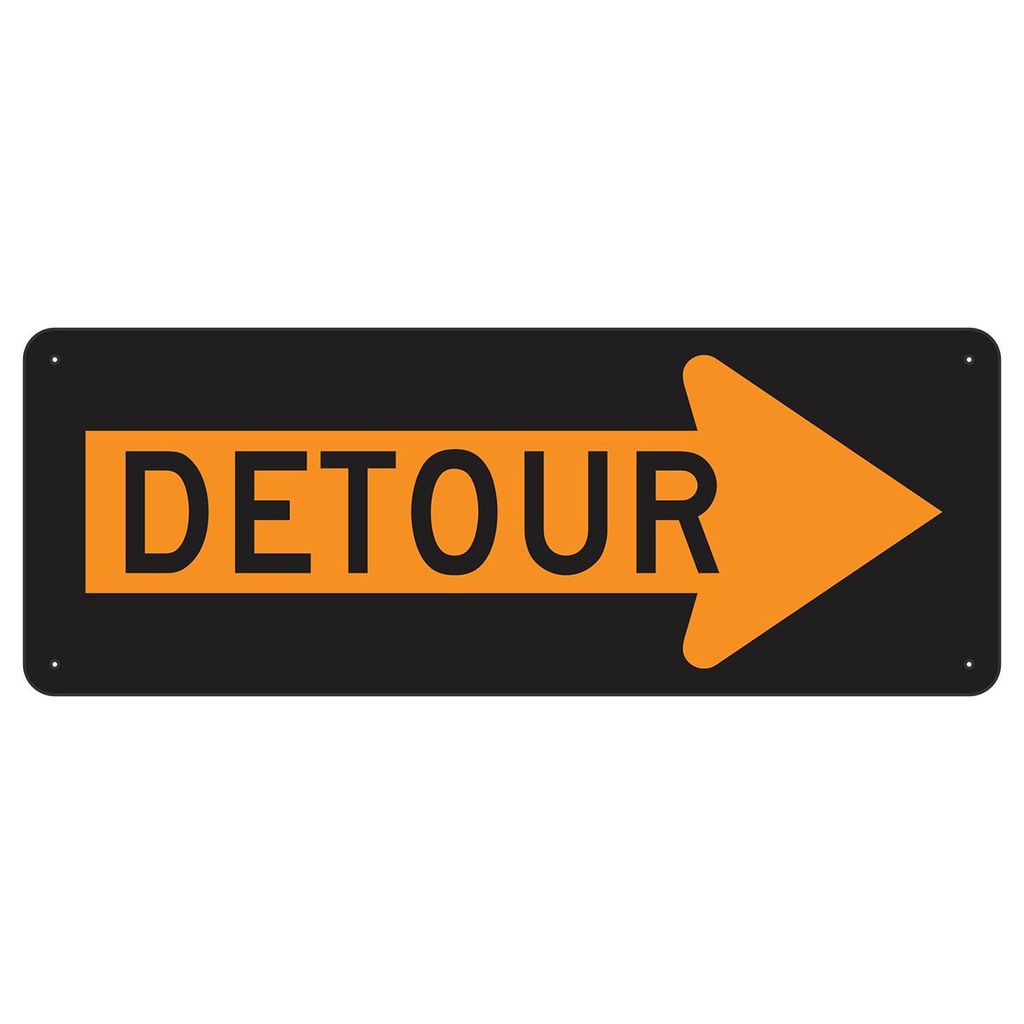 "Detour Right" Sign 48x18 ACM DG B/O (M4-10R)