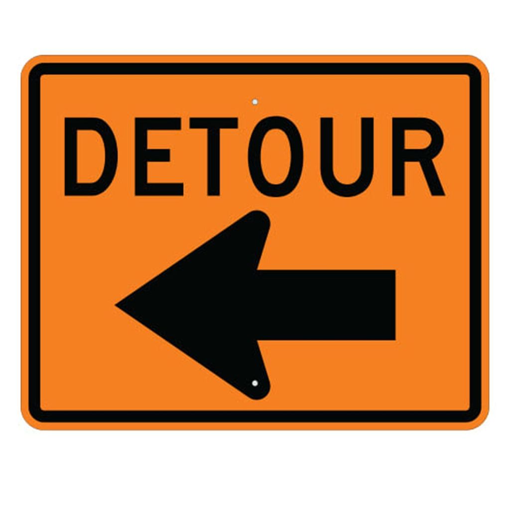 "Detour" w/arrow Sign 60x48 ACM DG B/O (M4-9(R/L))