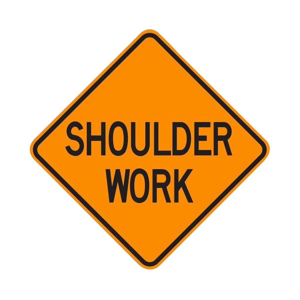 "Shoulder Work" Sign 48x48 ACM DG B/O (W21-5(1))
