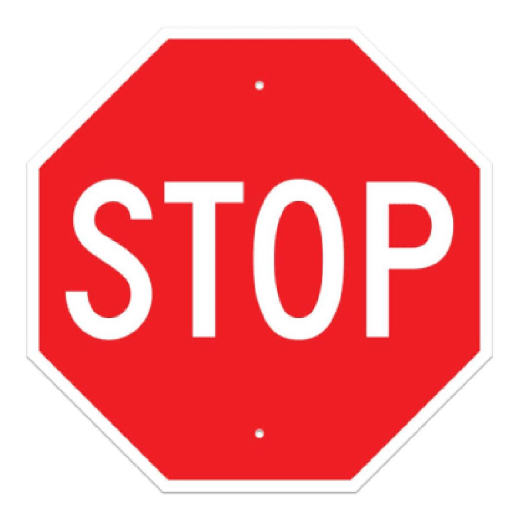 "Stop" Octagon 30" Sign, .100 Alum HI R/W (R1-1)
