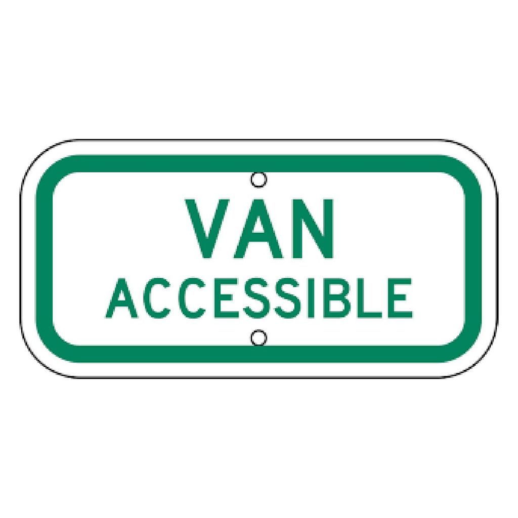 Van Accessible Sign 12x6 HI Green/White, .080 Alum (R7-8a)