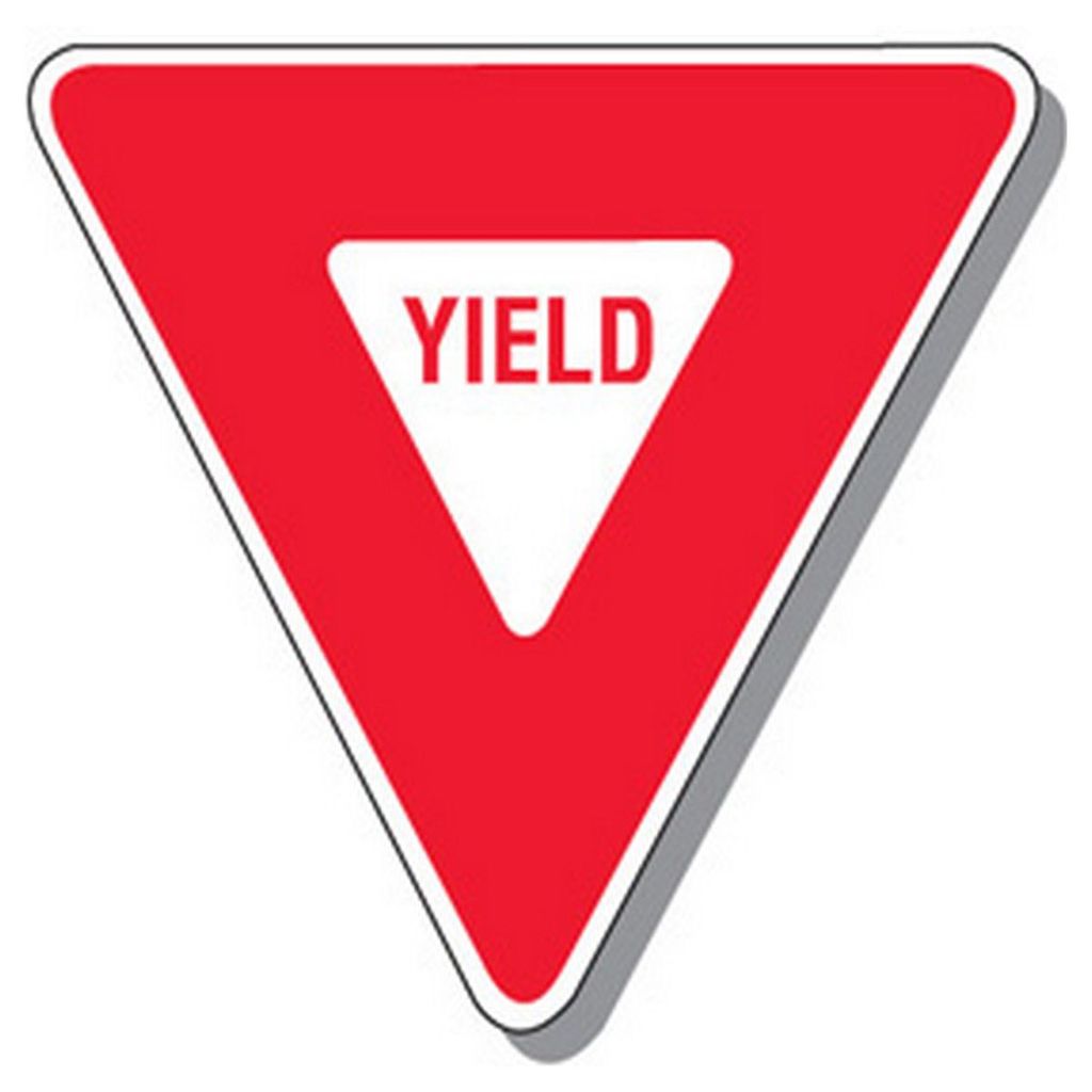 "Yield" Triangle 30" Sign, .100 Alum HI R/W (R1-2)