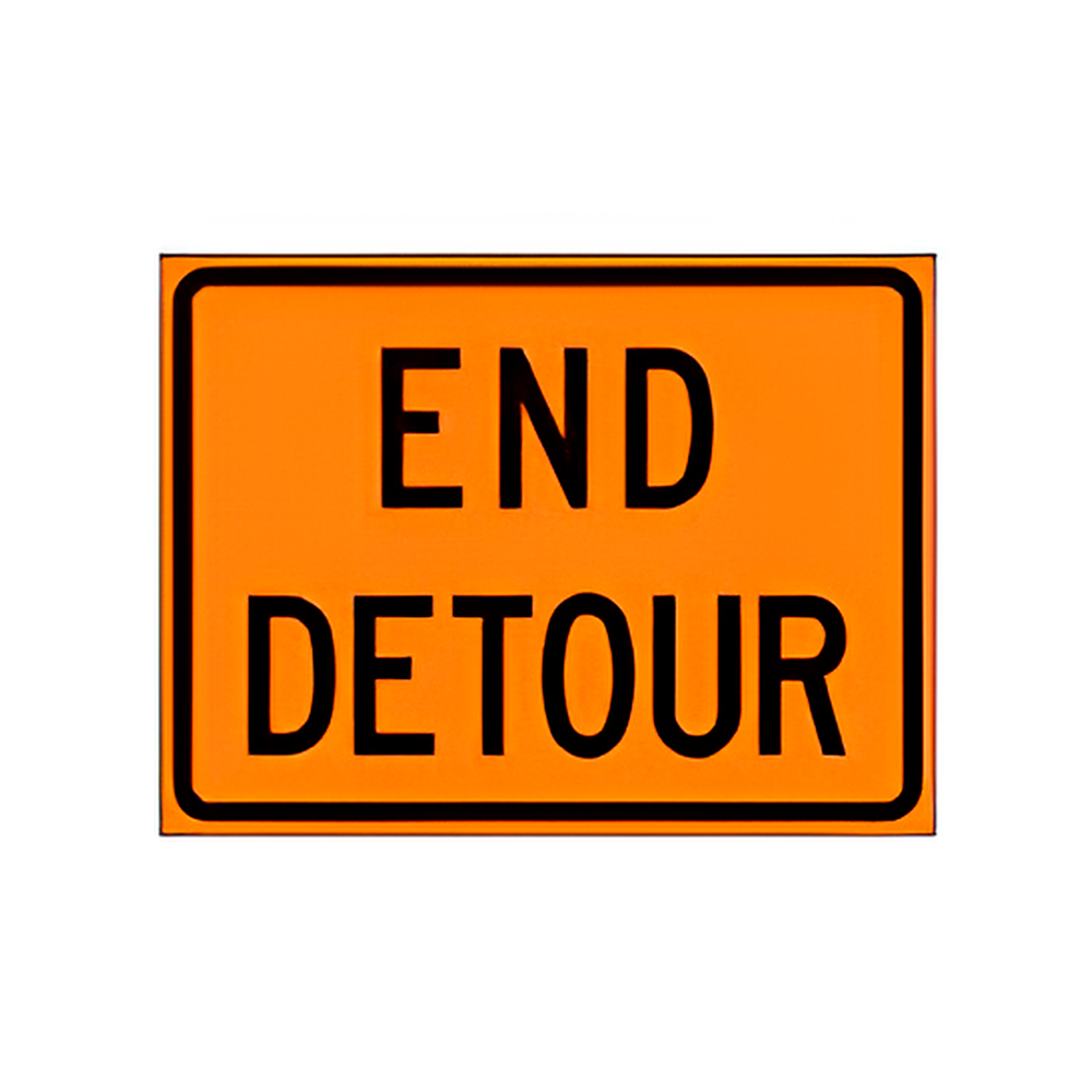 "End Detour" Sign 24x36 , ACM B/O DG (M4-8A)