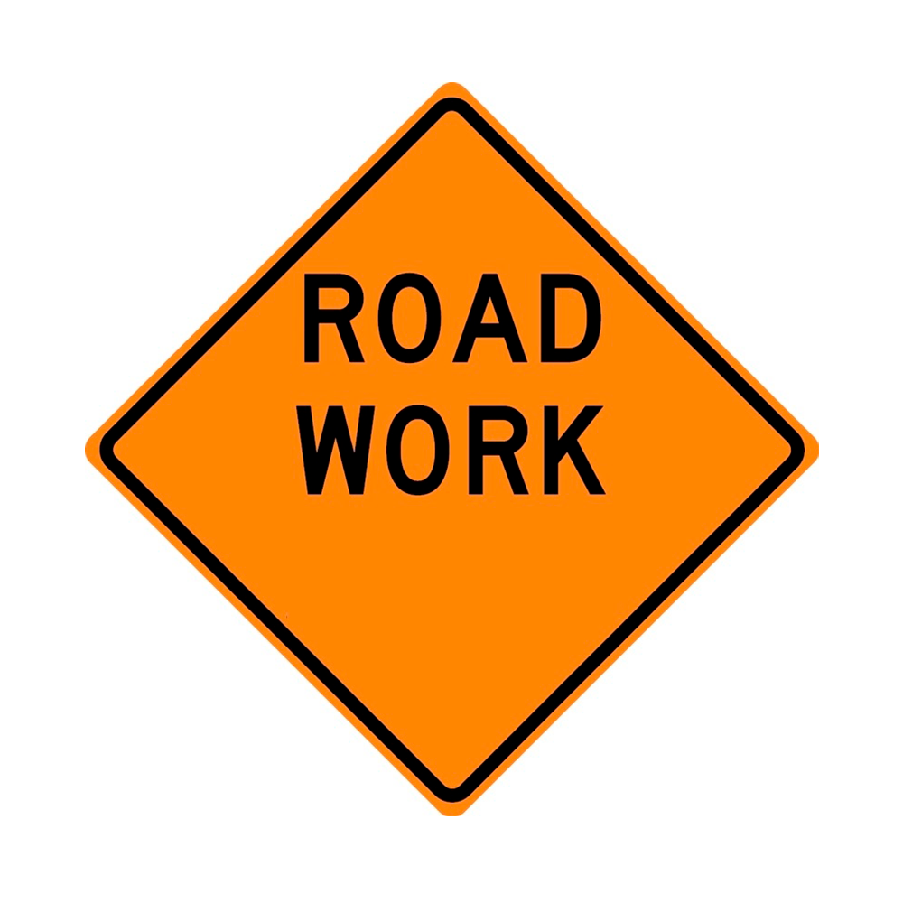 "Road Work _____" Sign 48x48 ACM DG B/O (W20-1(1))