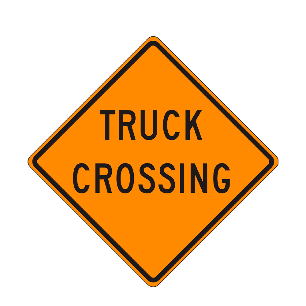 "Truck Crossing" Sign 48x48 ACM DG B/O (W11-10(1) Symbol