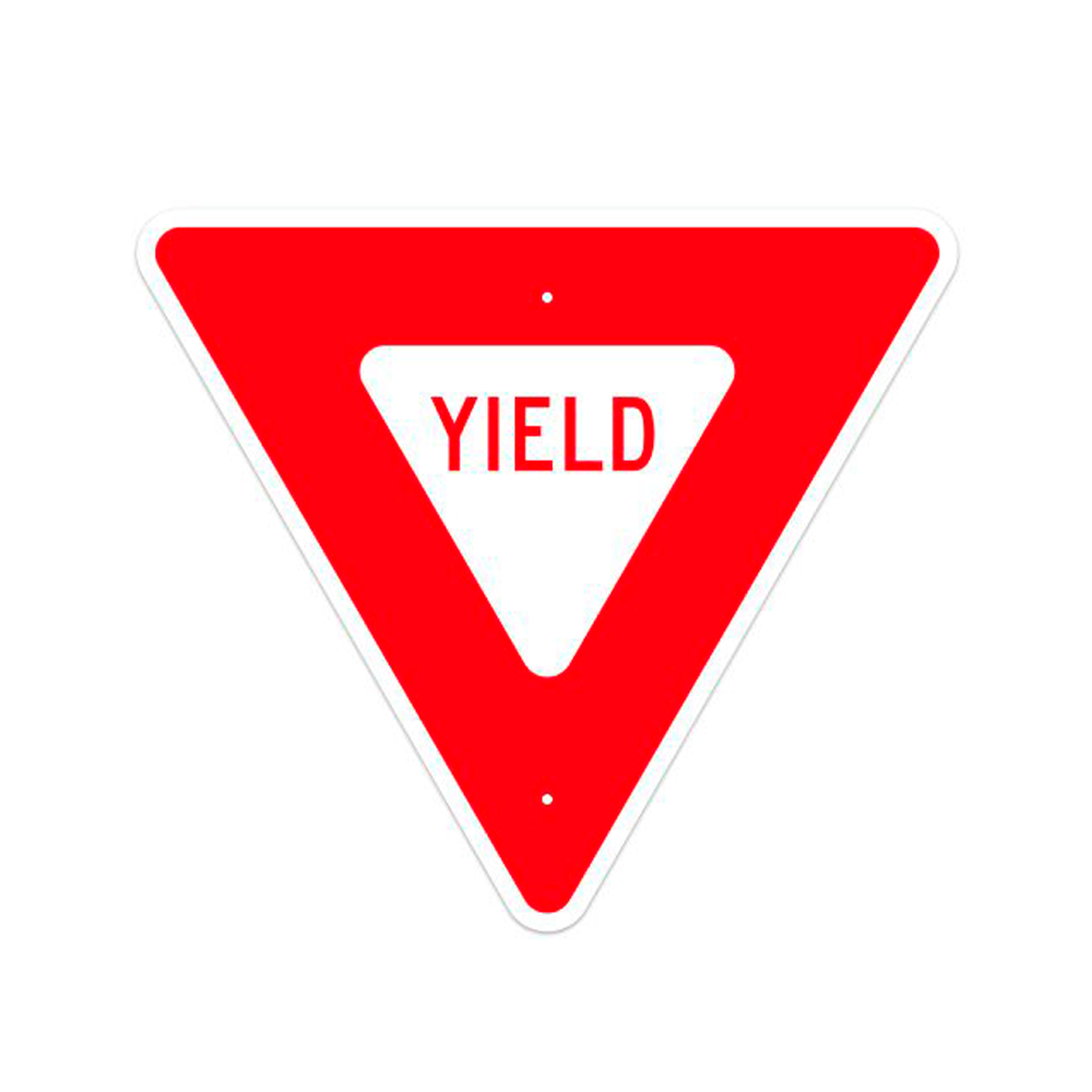 Yield Sign 36" Triangle, .080 DG2 R1-2 Type 11