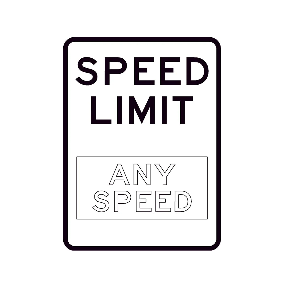 "Speed Limit ____" Sign 24x30, .100 Alu  HI B/W (R2-1)