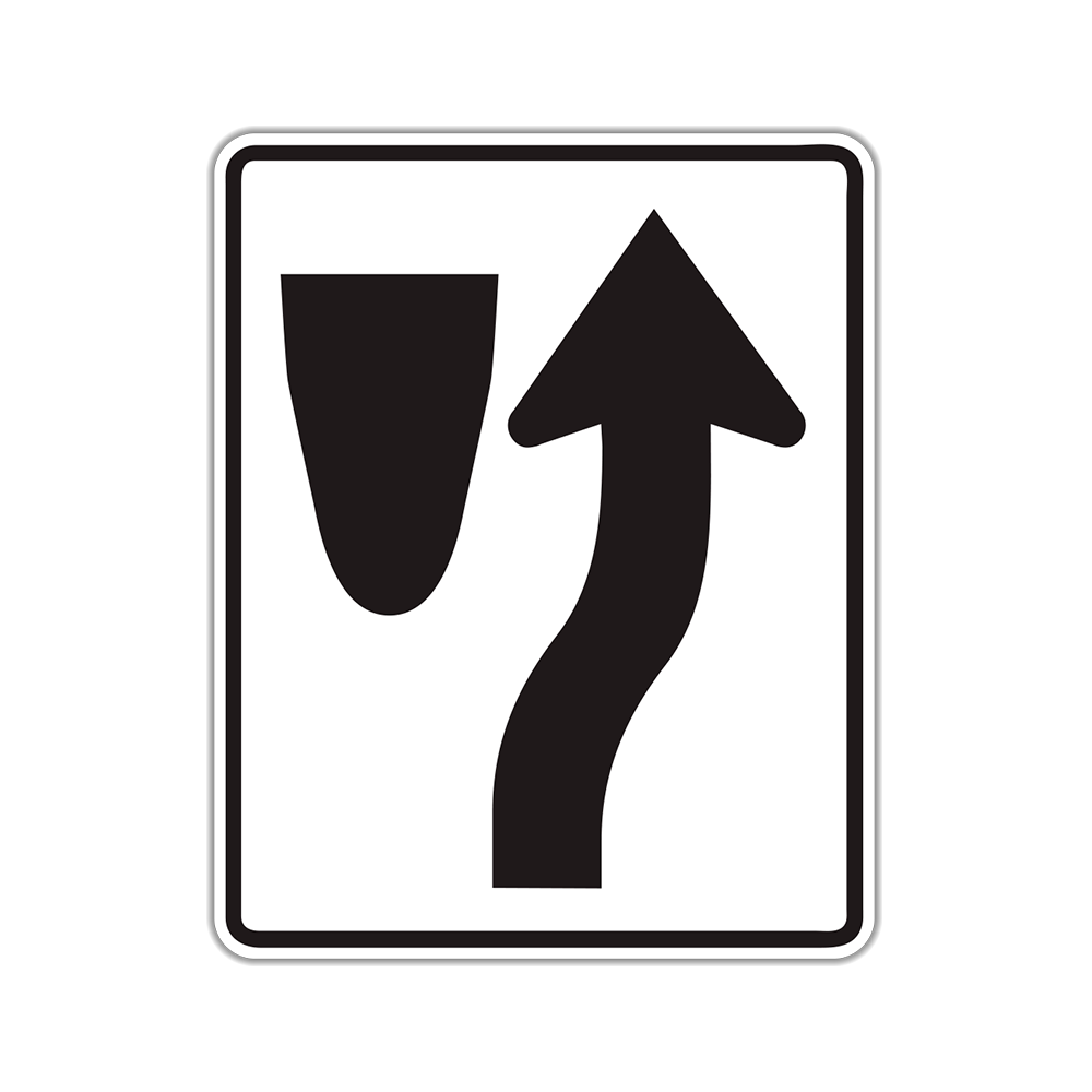 Keep Right Symbol Sign 24x30, .100 Alum HI B/W (R4-7)