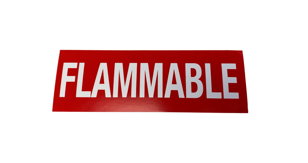 "Flammable" Sign Decal 12x4 Red/White