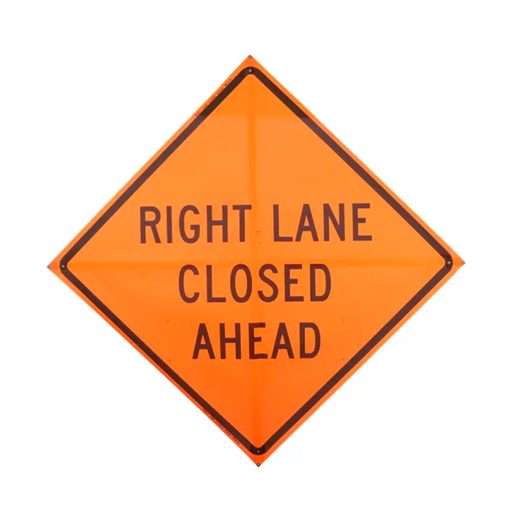 Right Lane Closed Ahead Roll-Up Sign | MD-Specific