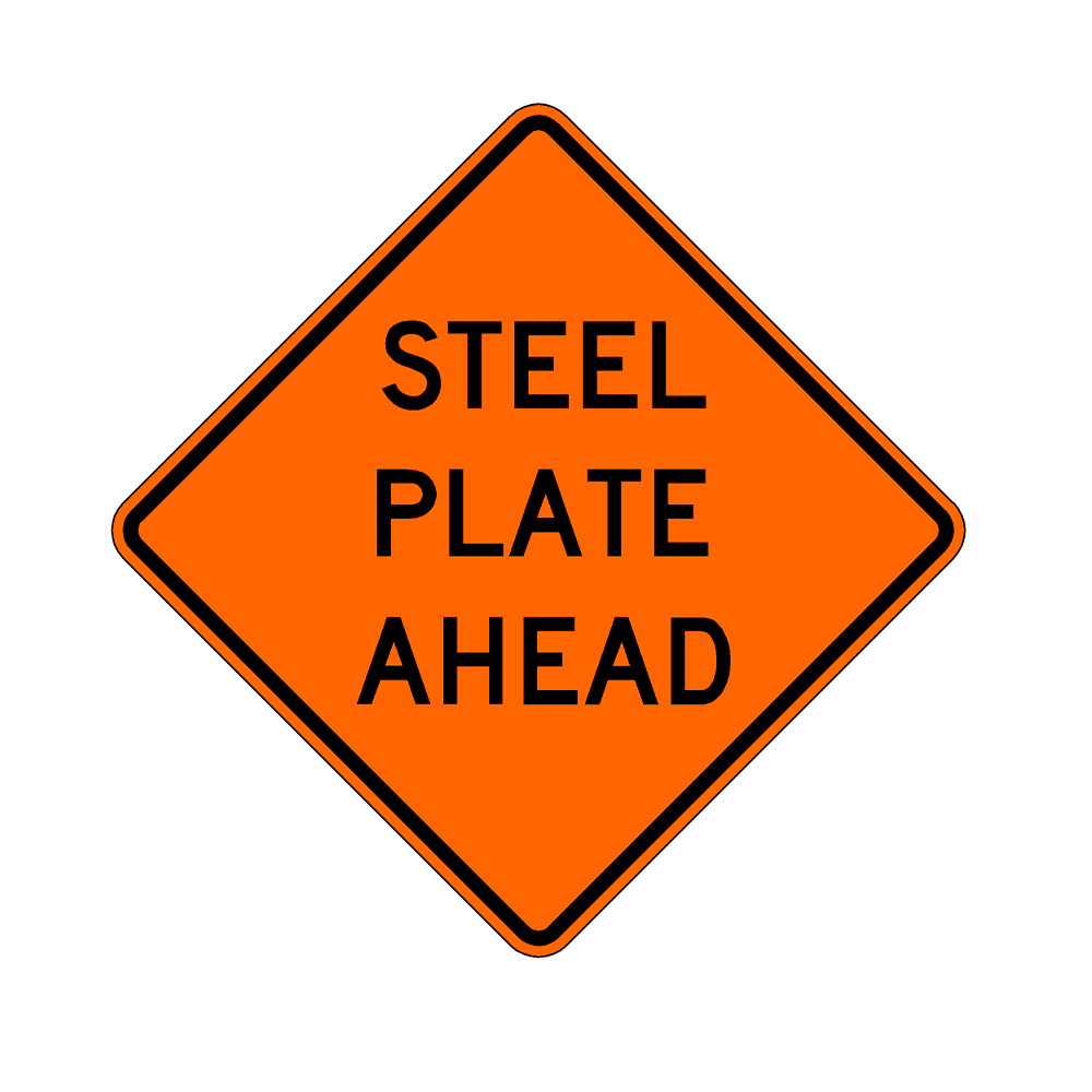 Steel Plate Ahead Roll-Up Sign