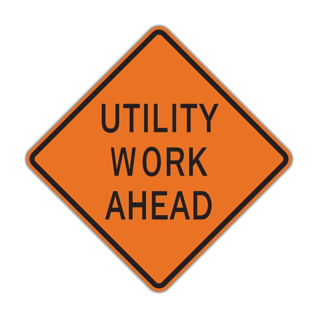 "Utility Work ______" Sign 48x48 ACM DG B/O (W21-7(1))