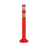 3" x 36" Orange Round Post W/ 2-3" HI White Reflective Wraps