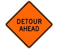 Detour Ahead Roll-Up Sign