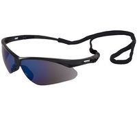 Black with Blue Mirror Lens Safety Glasses