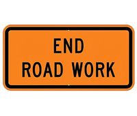 End Road Work 48 x 24 Traffic Sign 