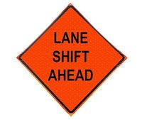 Lane Shift Ahead Roll-Up Sign
