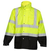 Class 3 Rain Coat W/ Black Bottom, Lime, 4X/5X