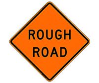 "Rough Road" 48" Roll-Up Sign
