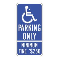 "Handicap Parking" Sign 12x24, .080 Alum Blu&Grn/W (Prince William Co.)