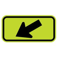 Left Diagonal Arrow Sign 24x12, .100 Alum DG B/FYG (W16-7pL)