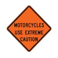 "Motorcycle Use Caution" Roll Up Sign 48x48 (W8-8(5))